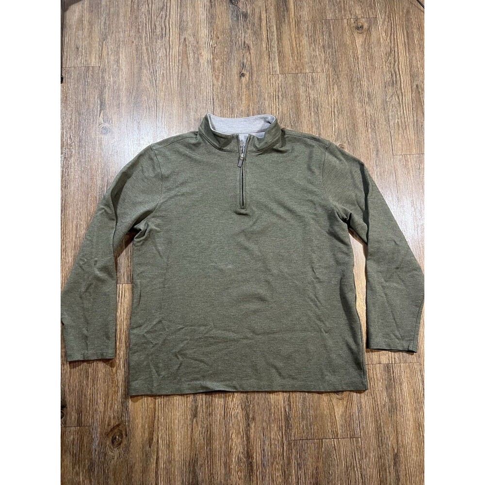 Mizzen Main Proflex Quarter Zip Mens Large Olive Green Performance Stretch Golf
